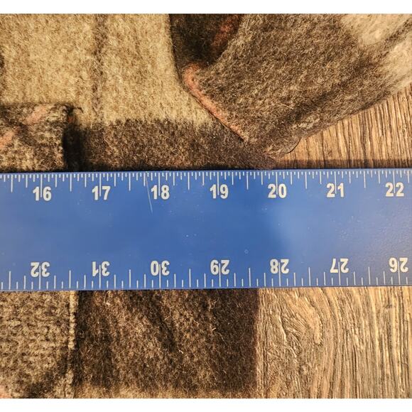 Canadian Lumber Jac Vintage Mens Small Wool Jacket Brown 70s Plaid Flannel - Picture 5 of 8